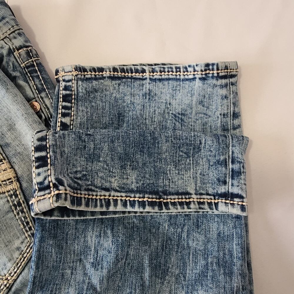 Mens Salvage Distressed Mayhem Straight Jeans 34x27 Blue - Picture 4 of 15